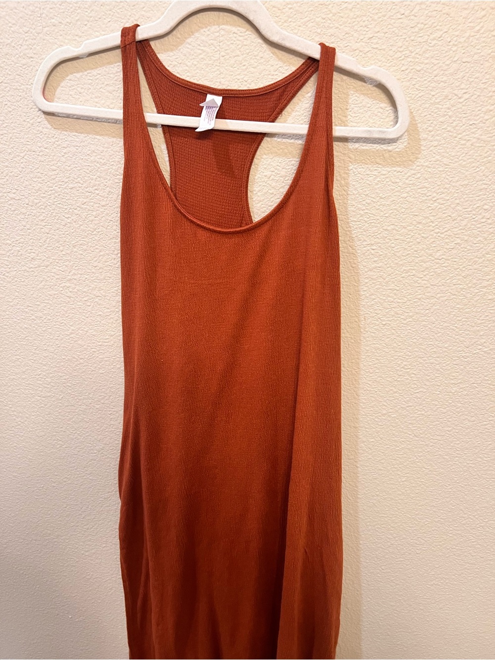 Rust Ribbed Racerback Tank Dress